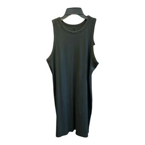 Black Sleeveless Staple Dress Knit Ripped